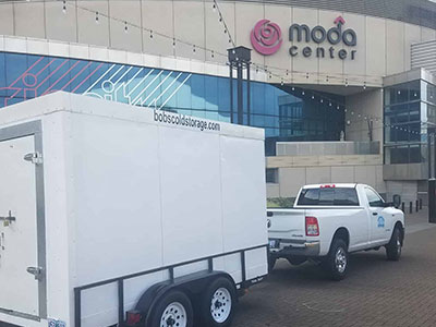 Freezer Trailer Going to an event outside the Moda Center