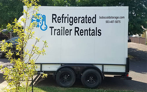 A Refrigerated  trailer / freezer trailer avalable from Bobs Cold Storage Solutions
